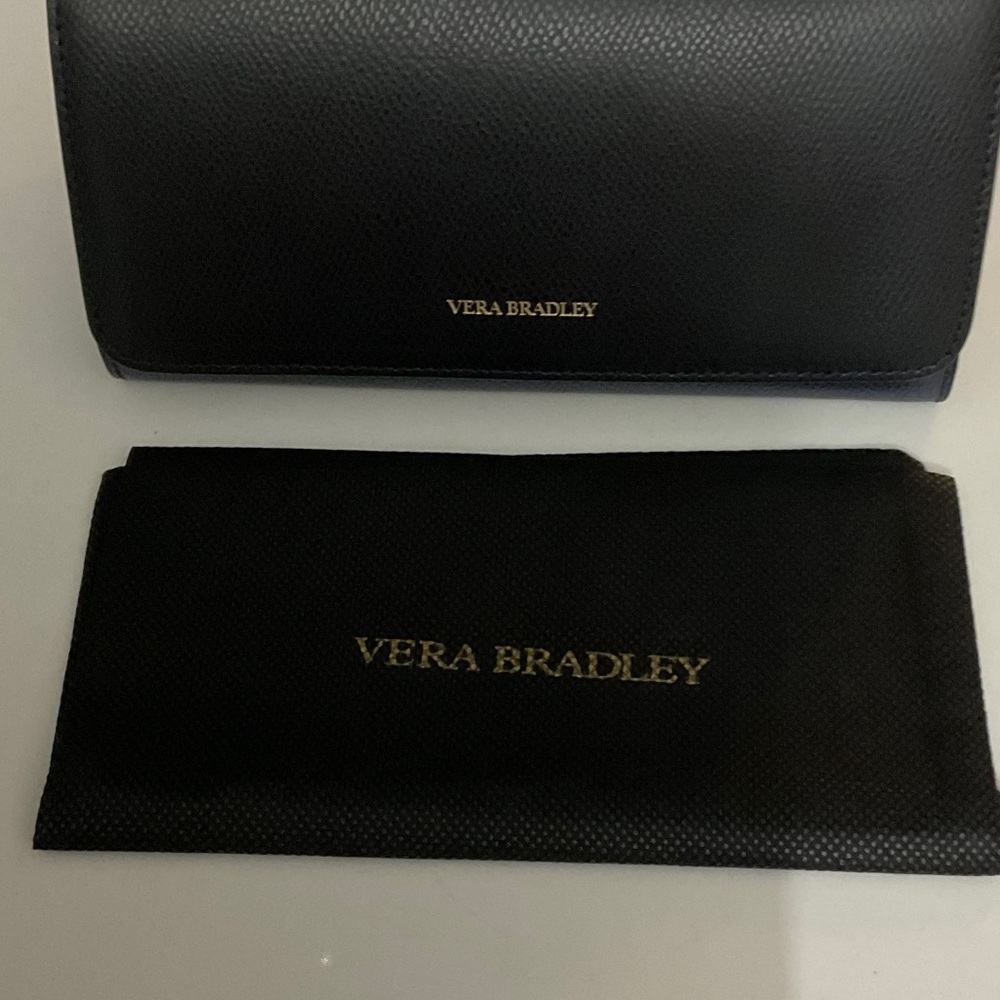 Vera Bradley Navy Leather Wallet